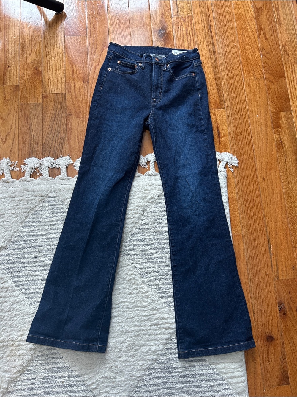 High-Waist Dark Blue 70s Flare High Rise GAP